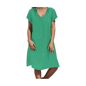CUPSHE Vestiti estivi da donna a righe con scollo a V mini abito casual