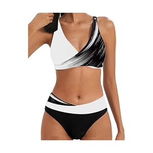 Costume donna DAVID, modello bikini PUSH UP con coppe imbottite e fantasia floreale lilla - Dolci Emozioni Moda