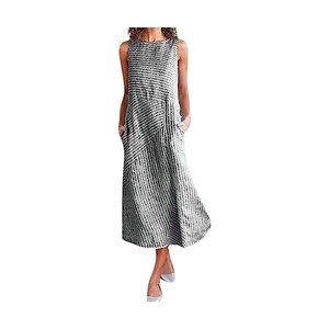 NIUREDLTD Abito estivo da donna, lunghezza al ginocchio, elegante
