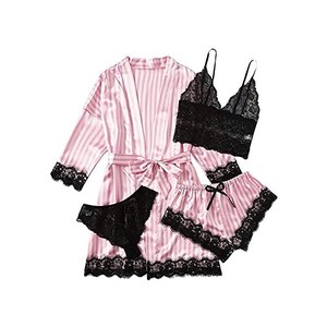 Pigiama In Pizzo E Raso Donna - 4 Pezzi, Con Intimo, Per Lune Di Miele - Foto 2