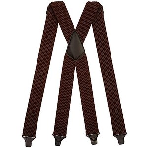 Bretelle da uomo nere tinta unita Elasticizzate 3,5 cm regolabili con chiusura cuoio per bottoni - Carillo Moda | Abbigliamento uomo e donna, scarpe e accessori