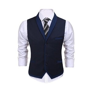 GYXHPTD Gilet da uomo bianco 9 scollo a V doppio petto lana tweed