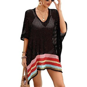 Tunica Da Spiaggia Donna - Copricostume Uncinetto Con Scollo A V Regolabile - Foto 9