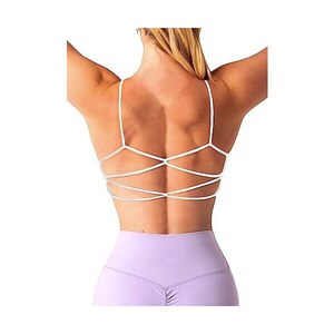 Reggiseno Sportivo Donna Schiena Scoperta - Bralette Senza Ferretto Con Spalline Incrociate - Foto 2
