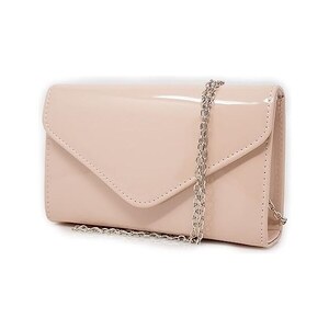 Emila Pochette Beige Lucida Di Vernice Elegante Cerimonia Da Donna Borsa A Mano Piccola Clutch