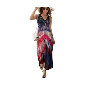 Abito Lungo Senza Maniche Con Bandiera Cubana – Casual Estivo Con Tasche, Scollo A V, Taglie Forti, Da Spiaggia - 2