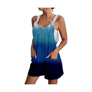 Salopette Jeans Donna Senza Maniche Strappata - Tuta Estiva E Primaverile, Casual E Comoda