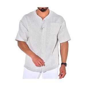 Caxndycing Camicia a maniche corte da uomo con cappuccio, a