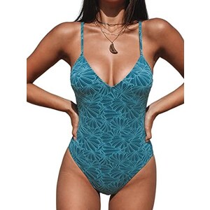 Costume Intero Alla Moda Donna CUPSHE Costume Da Bagno Intero Da Donna Con Scollo A V Profondo E Allacciatura Incrociata Nero M 103359578 Costume Allacciatura Al Collo Floreale