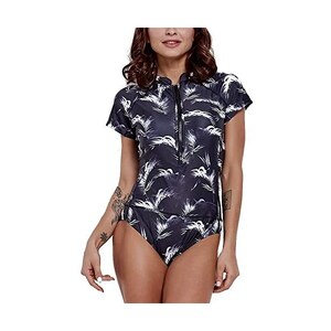 Tanst Sky Costume Intero Rash Guard Donna A Maniche Lunghe Con Cerniera - Protezione UV UPF 50+, Taglie S-XXL