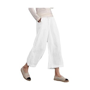 Pantaloni Donna Estate In Cotone - Vita Alta, Comodi E Leggeri, Con Tasche, Taglie Da XS A XXXL - Foto 5