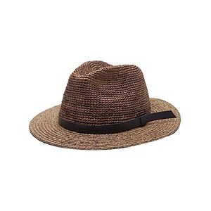 EightSpace Donna Cappello Panama, Cappello Estivo Unisex in Paglia Pieghevole, Cappello da Sole, Cappello da Sole Impacchettabile per Vacanze Estive (Marrone