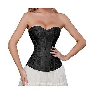 ASOS DESIGN - Dia - Corsetto nero senza spalline ricamato