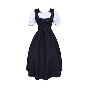 Vestito Medievale Donna Gotico Vittoriano - Abito Halloween E Feste, Maniche Corte, Plus Size