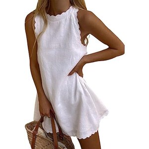 Abito Estivo da Donna con Scollo all'Americana Senza Maniche