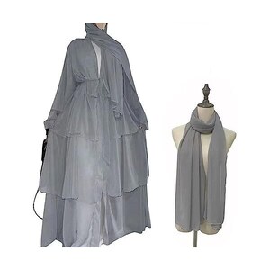 Hijab Con Tie Back | Foulard Donna Musulmano | Tricolore (Beige, Nero, Grigio) | Elastico E Traspirante | Modal - Foto 2