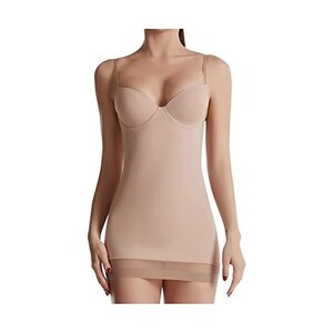 Shapewear Donna Sotto Vestito - Slip Modellante Per Pancia E Fianchi, Senza Cuciture, Beige, Taglia M, Con Spalline Regolabili