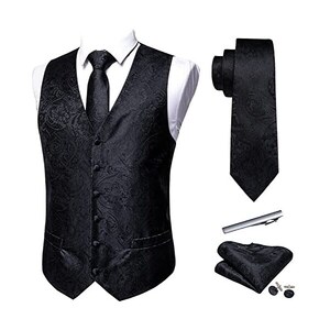 Set 8 Spille Per Cravatta Da Uomo | Placcate Oro 14K Con Catena | Per Matrimoni E Eventi - Foto 6