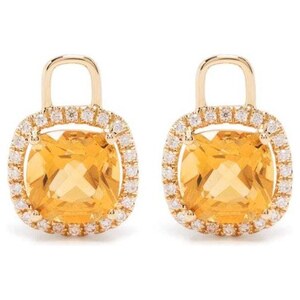 Elli PREMIUM Orecchini Pendenti Donna In Argento 925 Placcato Oro Con Citrino Giallo A Goccia - Eleganti E Brillanti