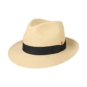 Cappello Di Paglia Mayser Maxwell Uomo - Made In EU, Tesa 7.5 Cm, Corona 10.5 Cm, Leggero, Con Nastro, Per Spiaggia Ed Estate