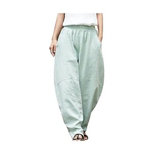 Pantaloni Estivi 7/8 Da Donna In Lino E Cotone - Vita Alta, Stile Hawaiano Stampa Colorata - Leggeri E Larghi Per Il Tempo Libero, Spiaggia E Yoga