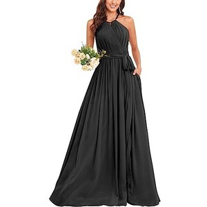 WSEYU Abiti Da Damigella D'onore In Chiffon Con Scollo A V Per Abito Da - Foto 9