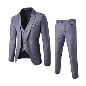YFFUSHI Abito Uomo 3 Pezzi Slim Fit – Giacca, Pantalone, Panciotto E Papillon, Completo Da Cerimonia Per Matrimonio E Ufficio, Nero
