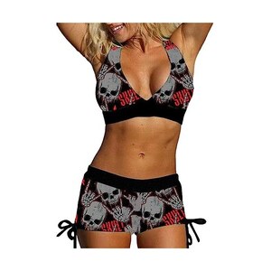 Bikini Due Pezzi CUPSHE Con Scollo A V E Blocchi Di Colore – Fondo Reversibile, Spalline Intrecciate, Coppe Morbide Rimovibili