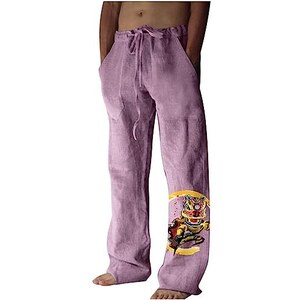 Amy Coulee Pantaloni da jogging leggeri da uomo, in cotone, traspiranti