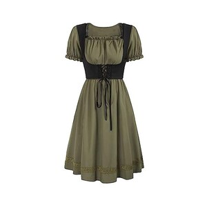 Lapirek Dirndl - Abito Da Donna In Stile Bavarese, Estivo, Con Scollo Quadrato Vintage Per Feste Di Carnevale Da Sera G Nero Xxl 125249180
