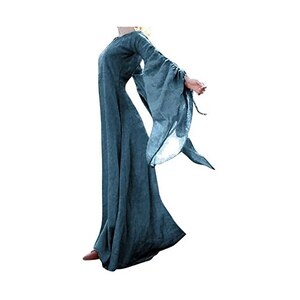 FYMNSI Abito Medievale Gotico Donna - Maniche Lunghe, Vittoriano Rinascimentale Per Cosplay, Halloween, Festa A Tema - 3