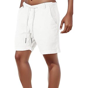 Gemijacka Pantaloni Lunghi Da Uomo, In Lino, Con Elastico In Vita Ultra Leggeri Estivi Opachi Da Spiaggia Verde Xl 118336886 - Foto 5