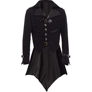 PPPPA Giacca da Uomo Steampunk Vintage con Frac Giacca Gotica