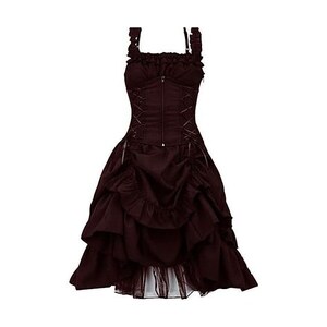 Abito Gotico Nero Vintage da Donna - Vestito da Strega Sexy per Halloween, Elegante in Pizzo, Midi Stile Medievale per Cosplay, Carnevale, Sera, Feste