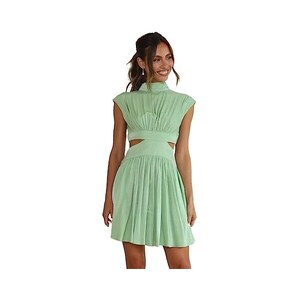 YMING Abito Casual Donna Manica Corta Girocollo - Tunica Ampia In Cotone E Poliestere, Grigio 3XL, Sopra Il Ginocchio