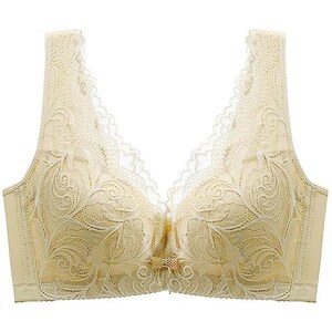 DELIMIRA Reggiseno Senza Spalline Multifunzione Con Ferretto E Mini-Jacquard, Beige 4B, Per Seno Grande, Minimizer