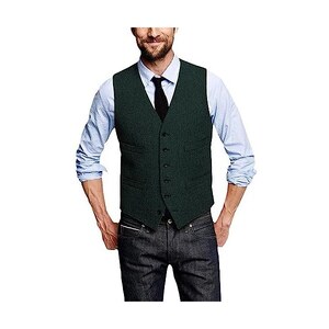 Gilet Caccia Lana Poliestere Spina Di Pesce GILET DA UOMO Tweed A Gilet Caccia Lana Poliestere Spina Di Pesce GILET DA UOMO Tweed A