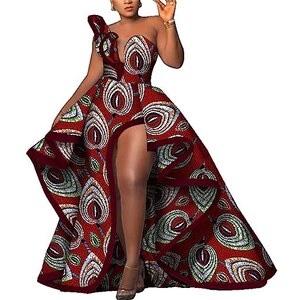 Vestito Lungo Donna Caftano Africano | Stampa Dashiki Taglia Unica Verde