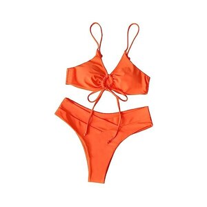 SHEIN Swim Costume da bagno sexy a due pezzi con reggiseno ad halter