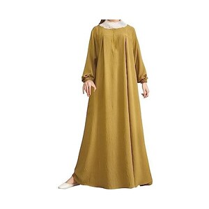 Abito Lungo Islamico Donna – Maniche Lunghe, Abaya Da Preghiera, Caftano Modesto Per Ramadan, Medio Oriente Dubai - 4