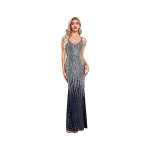 Abito Da Sera Con Paillettes E Spalline Sottili – Elegante, Vita Alta, Perfetto Per Feste E Servizi Fotografici