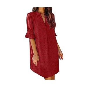 SweatyRocks Abito Corto Estivo A Righe Con Scollo A V E Volant – Donna, Linea A, Taglie XS-XL - 2