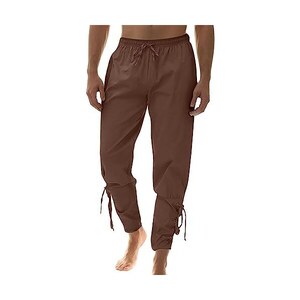 ORANDESIGNE Pantaloni Tinta Unita Eleganti Uomo Medievale