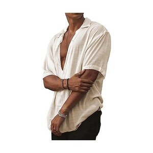 T-shirt Uomo Palestra, Scollo A V, Slim Fit, Manica Corta, In Cotone E Poliestere, Nuova - Foto 4