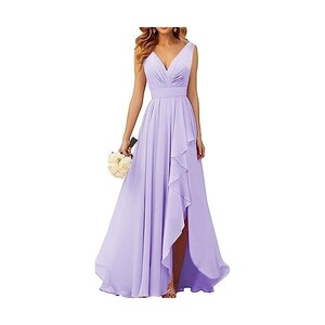 Abito Da Sera Lungo In Chiffon Ricamato - Vestito Da Cerimonia Con Fiori - Foto 5
