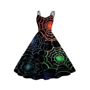 IOoppek Maxi Abito Da Donna Vintage Da Cocktail Da Donna, Senza Maniche, Lunghezza Al Ginocchio - Foto 6