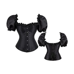 Corsetto Busto Korsage R-Dessous Nero – Rockabilly, Vittoriano, Senza Ferretto, Taglie Dalla S Alla 4XL (70-110 Sottoseno)