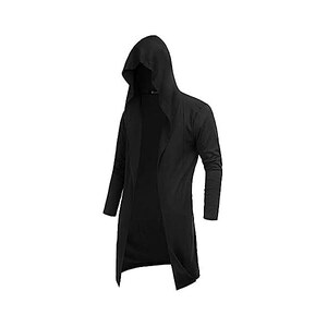 Felpa Con Cappuccio Uomo Gothic Steampunk - Nera, Maglia Forata, Look Alternativo - Taglia Unica