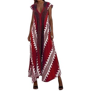 Abiti estivi da donna casual senza maniche prendisole floreale vestibilità ampia spiaggia copertura con tasca, B Blu Navy Floreale, S