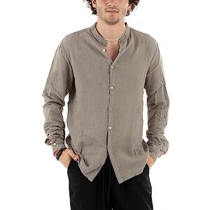 Tomwell Camicia Uomo Lino Manica Lunga Camicie Uomo Maniche Lunga Slim Con Bottoni Sul Colletto Magliette Coreana T Shirt Estive Maglietta Mare Y Bianco 3xl 104005866